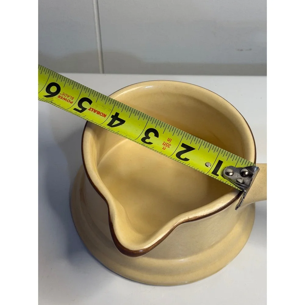 VTG‎ Pfaltzgraff Village Gravy Boat Tan Stoneware Sauce Server Farmhouse Kitchen